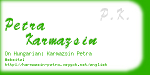 petra karmazsin business card